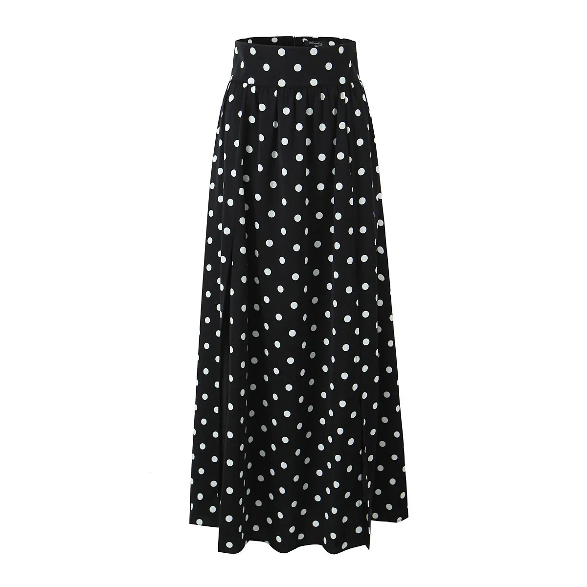 High Quatlity 2 Piece Women Dress Set Vneck Puff Sleeve Short Tops And Split Waist Long Skirt 250203