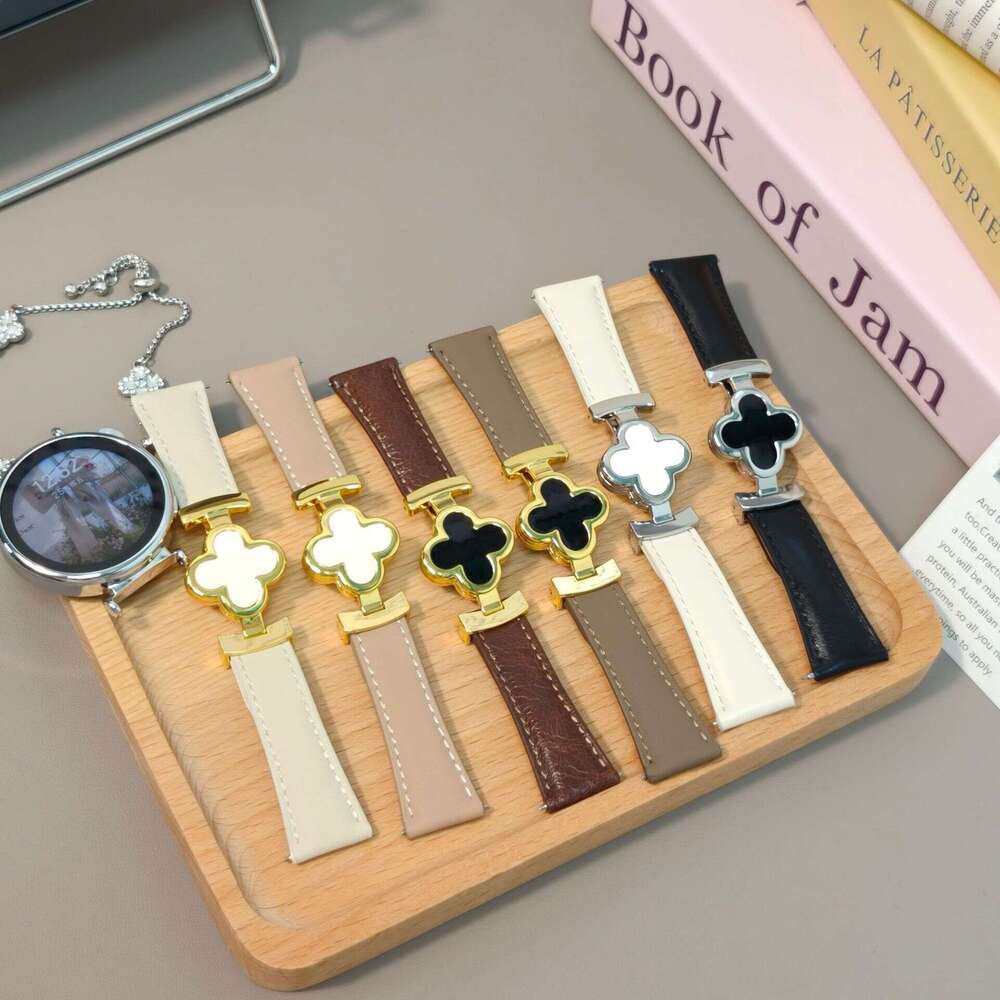 Elegant Clover Leather Watch Band Quick-Release Magnetic Buckle Strap for 18/20/22mm Watches (HUAWEI Watch GT6 Pro Compatible) - view 3