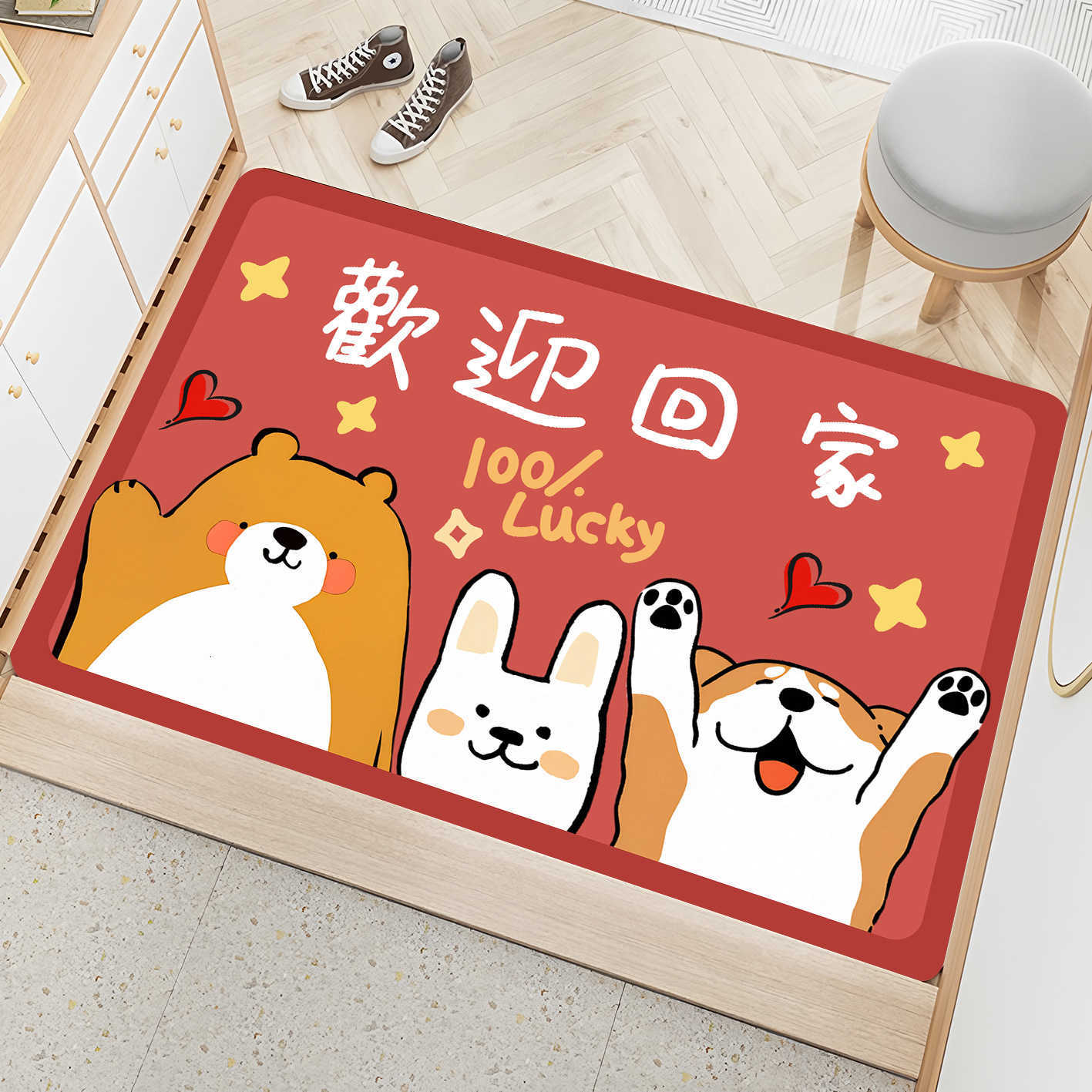 2025 Cute Cartoon New Entryway Doormat Carpet for Home Use Bathroom Non-Slip and Dirt-Resistant Diatomite Soft Mat S260207