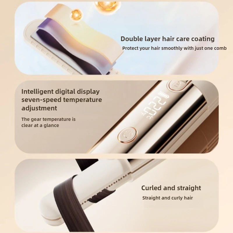Portable Mini Wireless Hair Straightener And Curler Charger USB Dormitory Tool Hairdressing Salon Accessories 260126