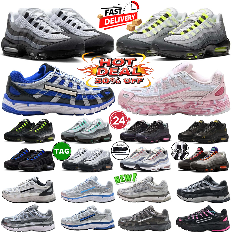 95 95S P6000 Designer neon Scarpe da corsa Classic P 6000 Triple Bianco Giallo freddo Grigio Oliva brown Midnight Mens womens Navy Allenhers Sports Stikers Shoe 36-46