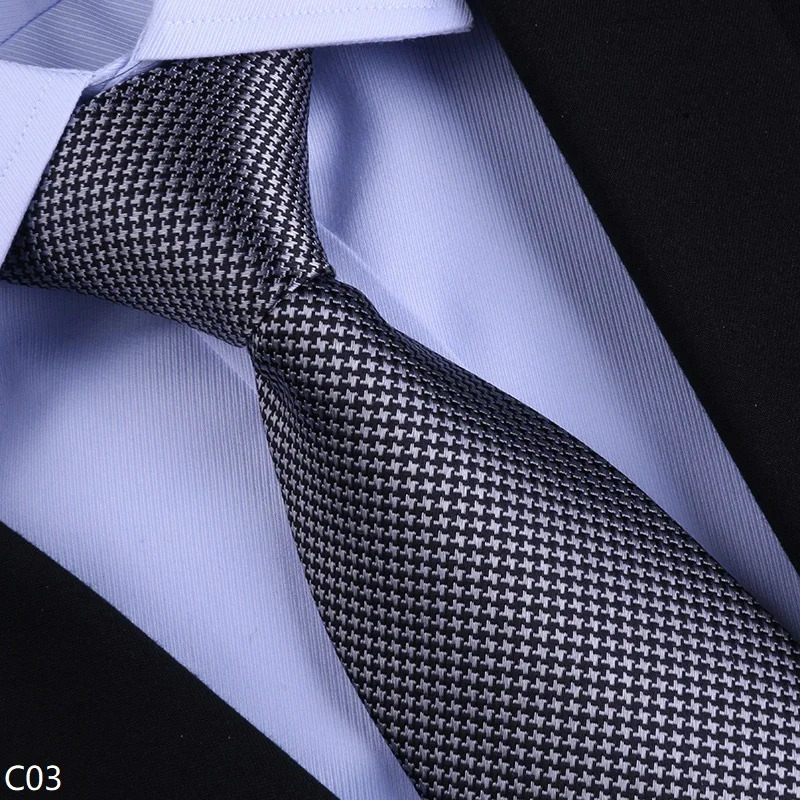 High Quality Checkered Pattern 100 Silk Tie For Mens Business Banquet 8cm Wide Handmade Knotted Shirt Accessory Silk Cravat 260208