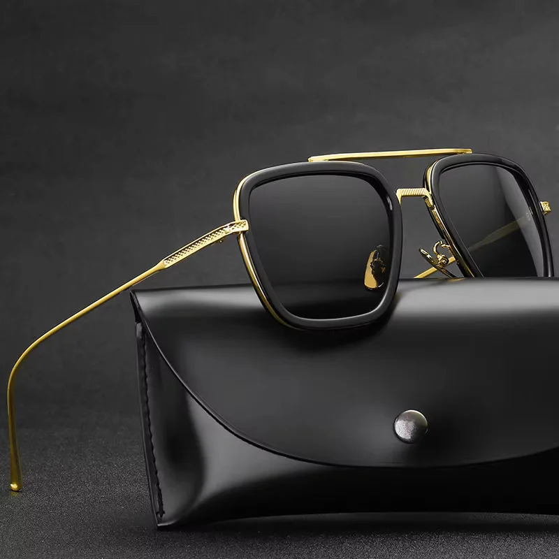 n Tony Stark Square Sunglasses For Men Women Fashion Vintage Classic Beach Car Driving UV400 Sun Glasses Eyewear 2025 260207