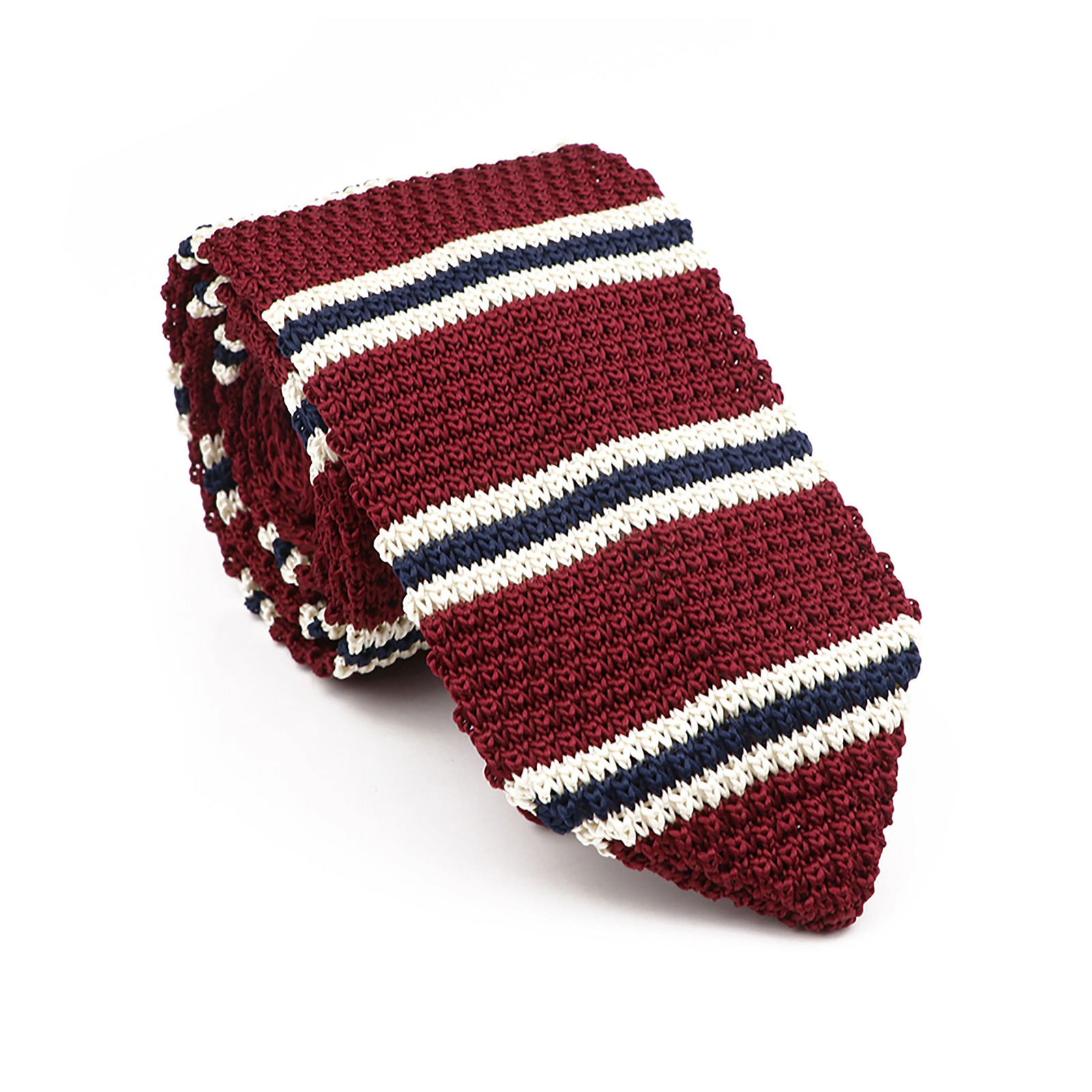 Mens Knitted Ties Classic Striped Skinny Necktie For Business Wedding Party British Style Necktie Winter Neck Wear Accessory 260208