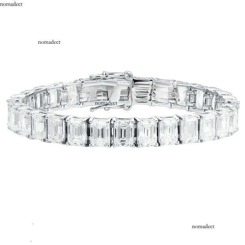 Custom Emerald Cut Moissanite Jewelry Sterling Sier Tennis Bracelets With Rectangle Full Dia Zirconia Women Jewellery 37