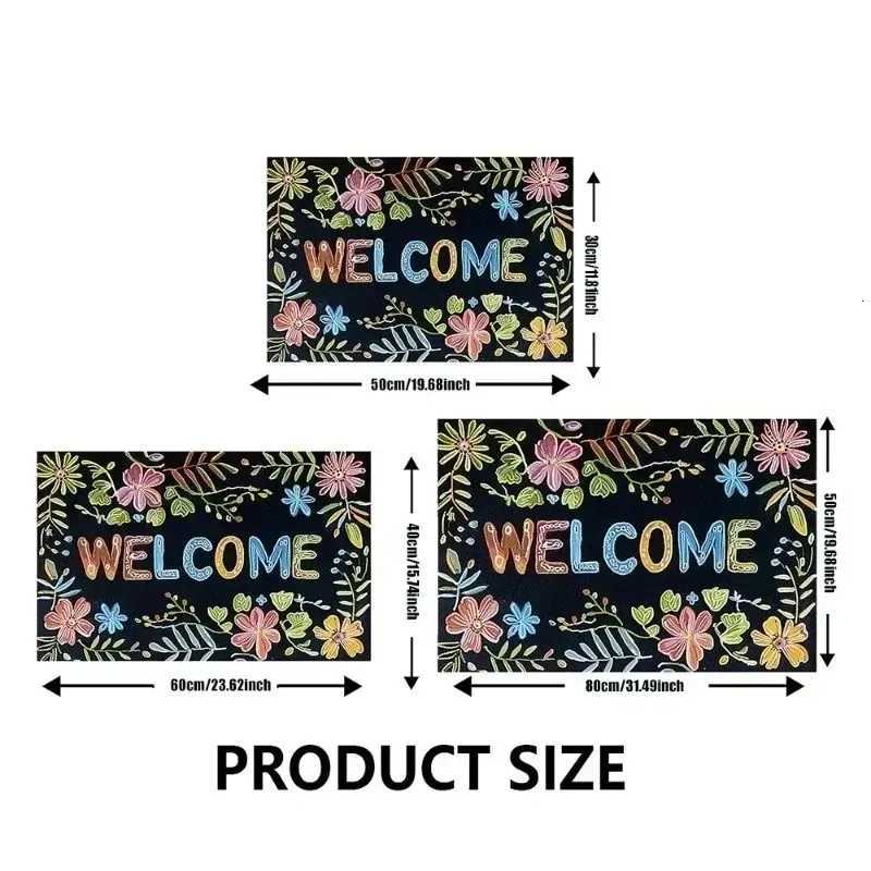 Welcome Sweet Home Pattern Printed Floor Mat Door Mat Entrance Carpet Bathroom Absorbent Non Slip Mat Kitchen Door Mat S260207