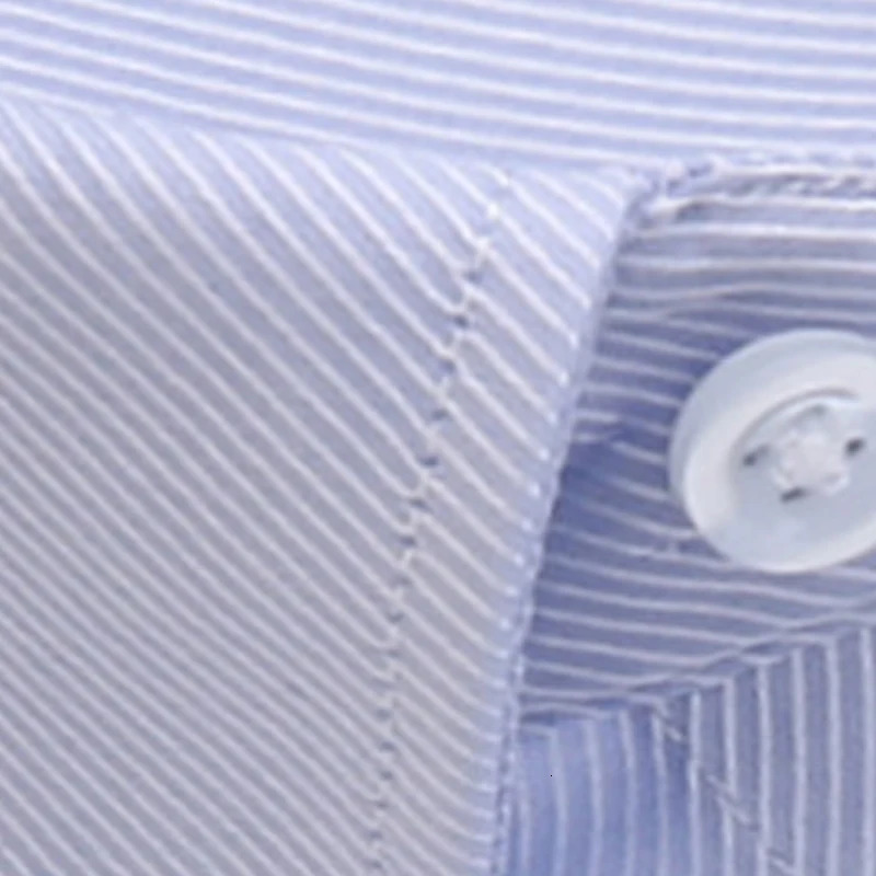 8XL Plus Size Mens Top Quality Dress Shirts Long Sleeve Slim Fit Solid Striped Business Formal White Shirt Male Social Clothing 260208