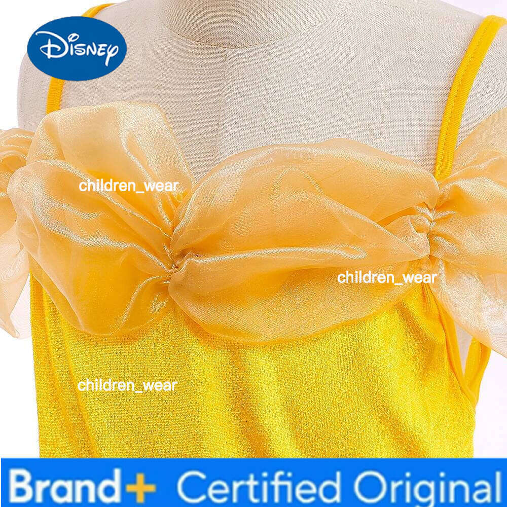 Disney Cosplay Belle Princess Dress for Girls Halloween Costume Rapunzel Beauty and the Beast Carnival Bow Birthday Party Kids Costumes H260209 - view 6