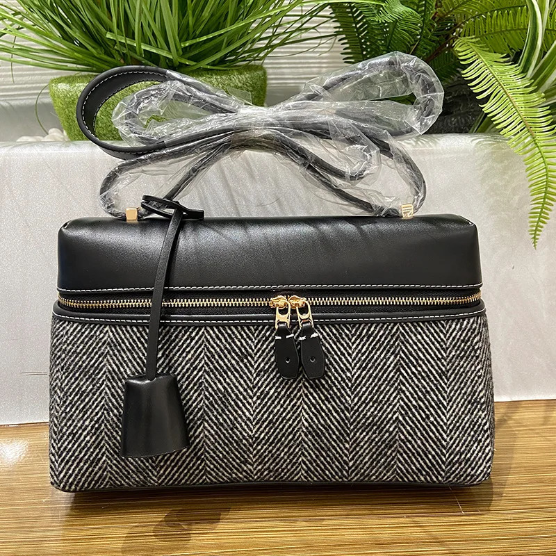 2025 Lunch Box Bag Leather Crossbody for Women Fashion Shoulder Handbag Purse Tote 260208