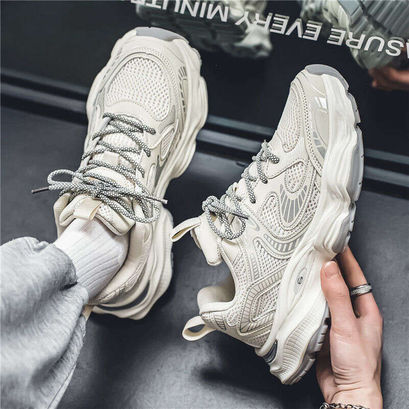 2025 Autumn New Breathable Mesh Shoes Men's Trendy Versatile Thick-Soled Sports Casual Dad Sneakers