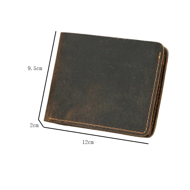 Mens Crazy Horse Leather Wallet Genuine Leather Wallet Card Bag Simple Retro European and American Style Mens Purse 2026 260202