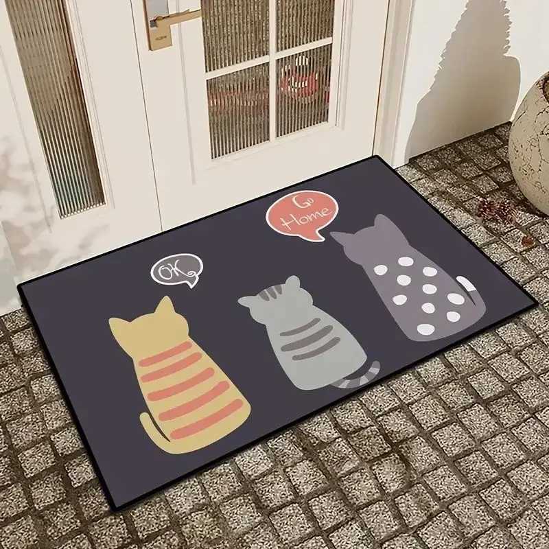 Flower Print Home Floor Mat Non-slip Easy Clean Decoration Carpet Kitchen Area Rug Living Room House Washable Welcome Doormats S260207