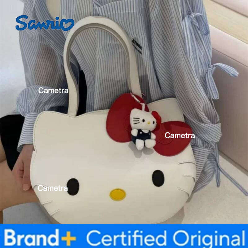 Sanrio Kawaii Hello Kitty Tote Bag Cartoon PU Backpack High Capacity Portable Shoulder Bags Commuting Handbag Student Girl Gift H260209