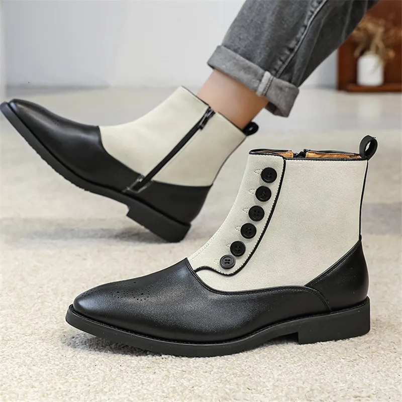High Tops Winter Fashion Mixed Colors Patchwork Ankle Boots Mens Casual Shoes Zapatos Hombre 260208