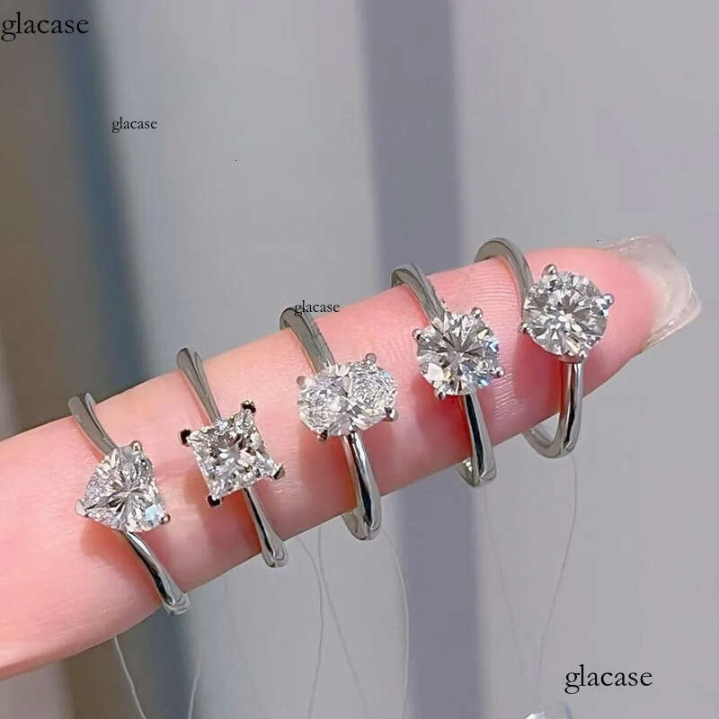 Custom Sier 14K Gold Lab Grown Dia/Moissanite Rings Fashion Solitaire Dia Ring for Wedding and Engagement 12