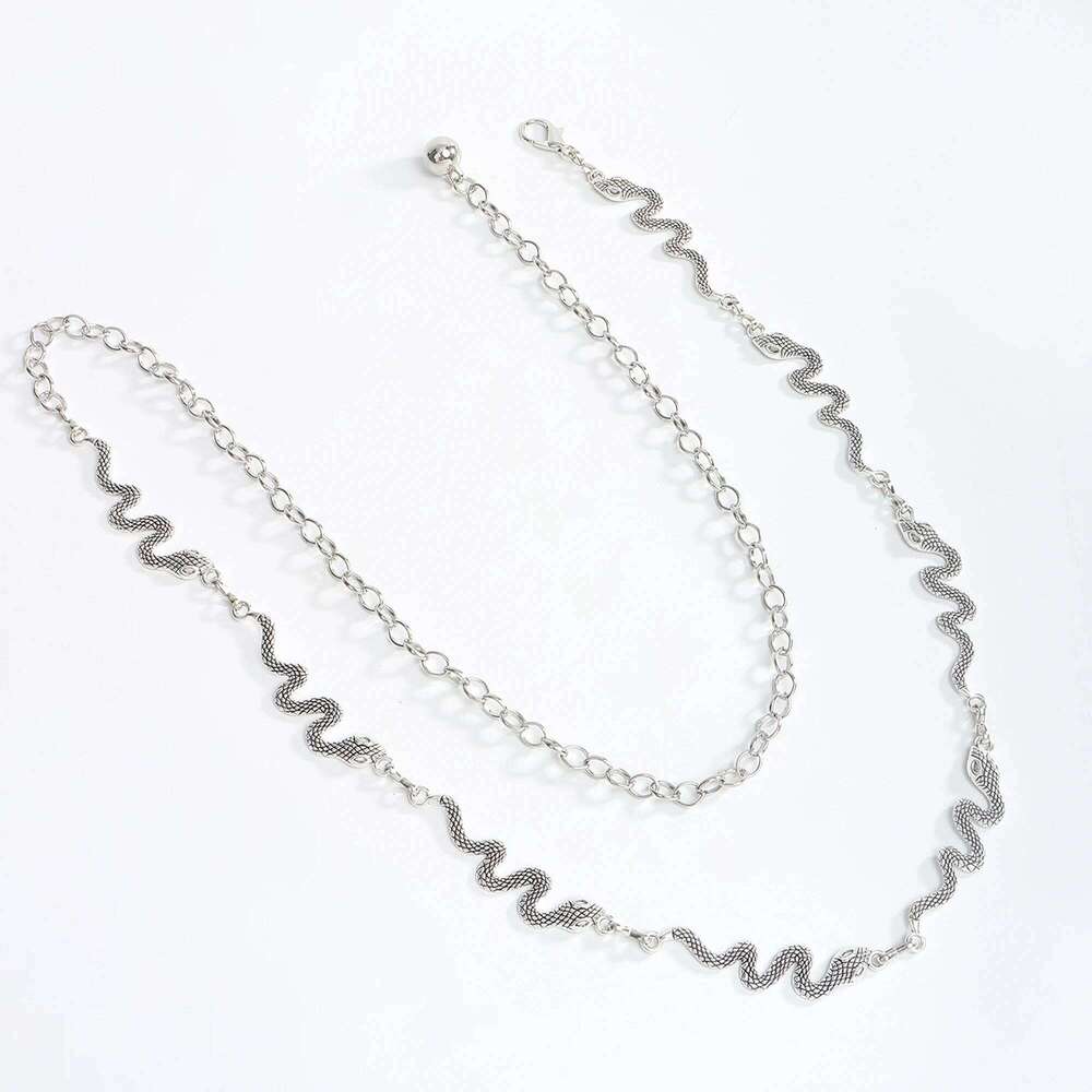 1 Piece Vintage Versatile Metal Waist Chain Fashion Accessory for Dresses And Jeans X260209