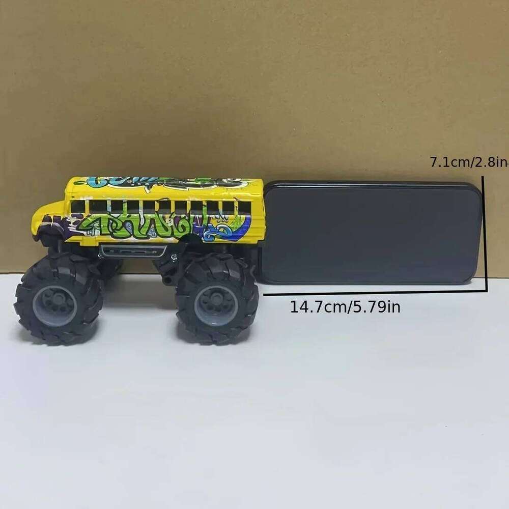 Model Pullback Action Toy Truck Alloy Big Wheels Play Vehicle Car Gifts for Boys Girls Monster School Bus Die Cast Metal 26H0209