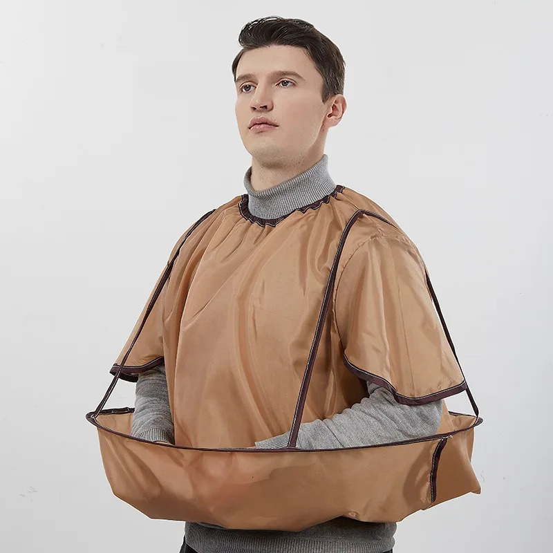1PC Waterproof Adult Hair Cutting Cloak Foldable Umbrella Cape Salon Barber Home Hairdressing Cape Cover with Sleeve Styling 260203