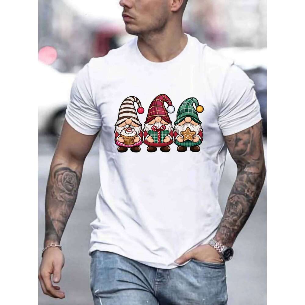 Christmas Festive Graphic T Summer Kids Clothing Men's Shirts Crew Neck Short Sleeve T-Shirts Fashion Man Clothes X260209