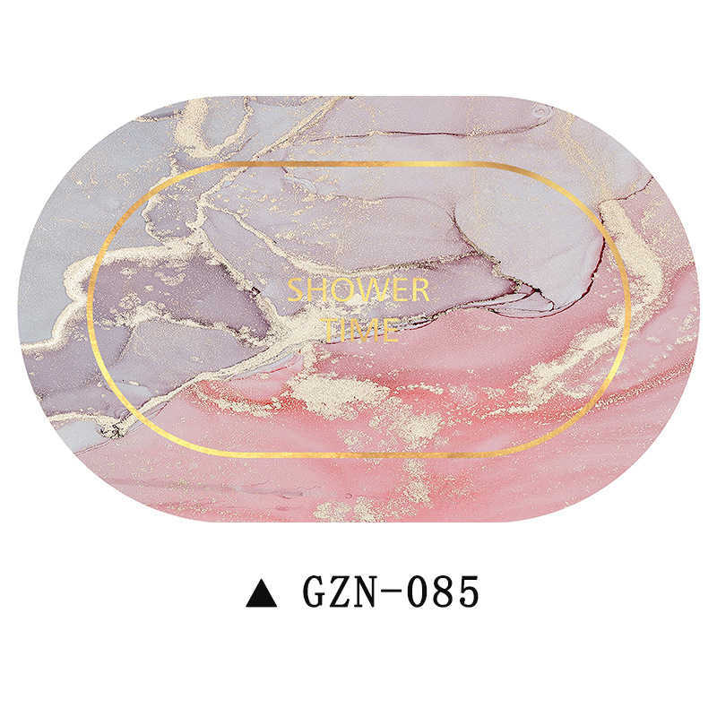 Nordic light luxury hot stamping marble diatomaceous earth floor mat entrance mat simple home bathroom water absorbing door mat S260207