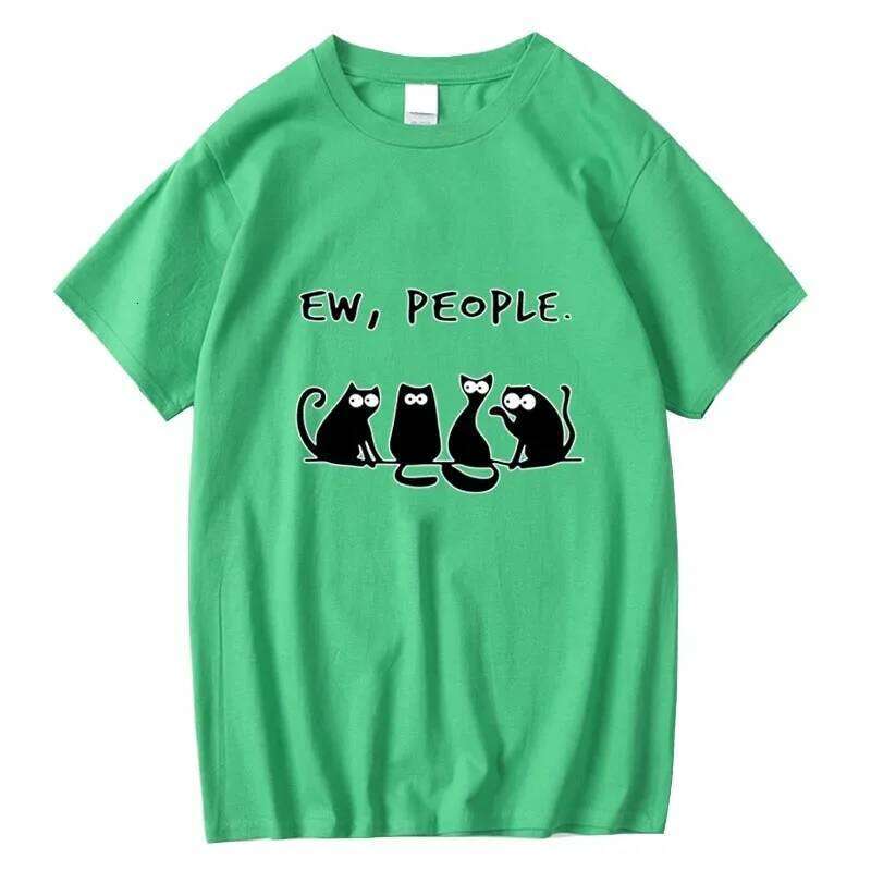 Men's T-shirt High Quality 100% Cotton Funny Cat Printed Summer Casual Loose Cool T Shirt O-Neck Male T-Shirt Tops X260209