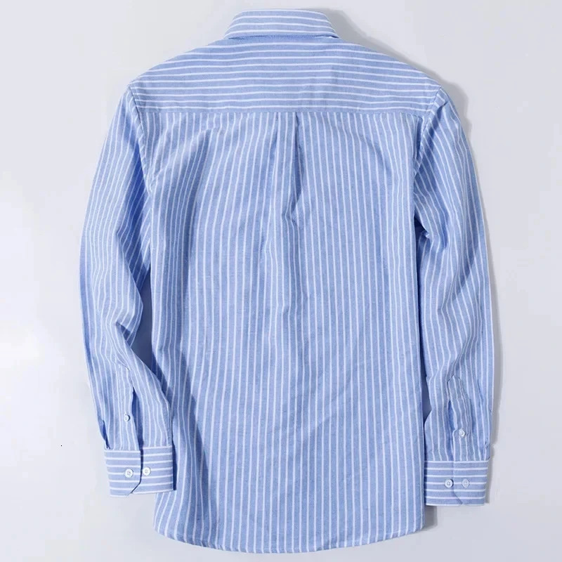 100 Pure Cotton Men Long Sleeve Dress Shirt for Oxford Shirt Men Plaid Striped Work Casual Social Shirts Male Regular-Fit S-6XL 260208