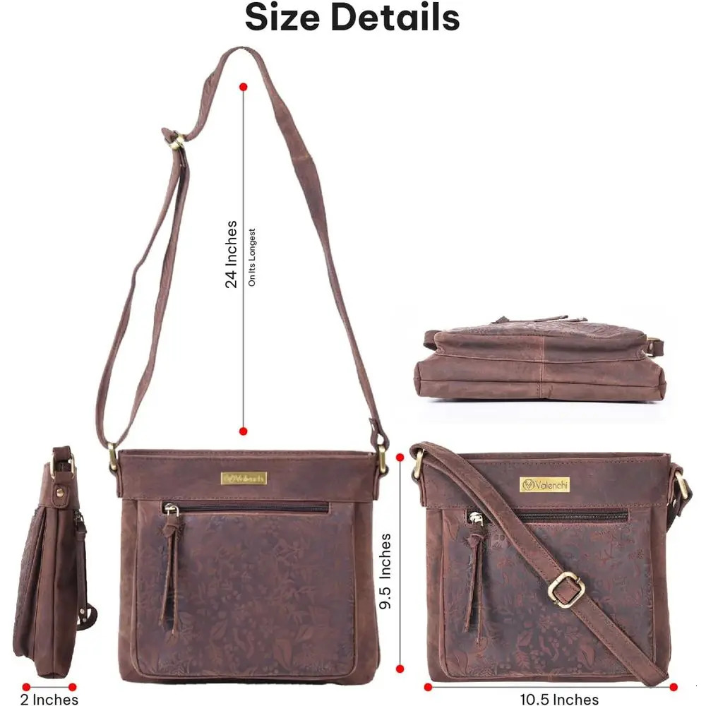 Genuine Leather Womens Crossbody Bag with Adjustable Strap Chic and Versatile Accessory 260208