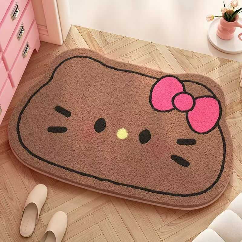 New popular Hello Kitty and Shin-chan silk loop entrance doormat hand washable and customizable non-slip foot mat S260207