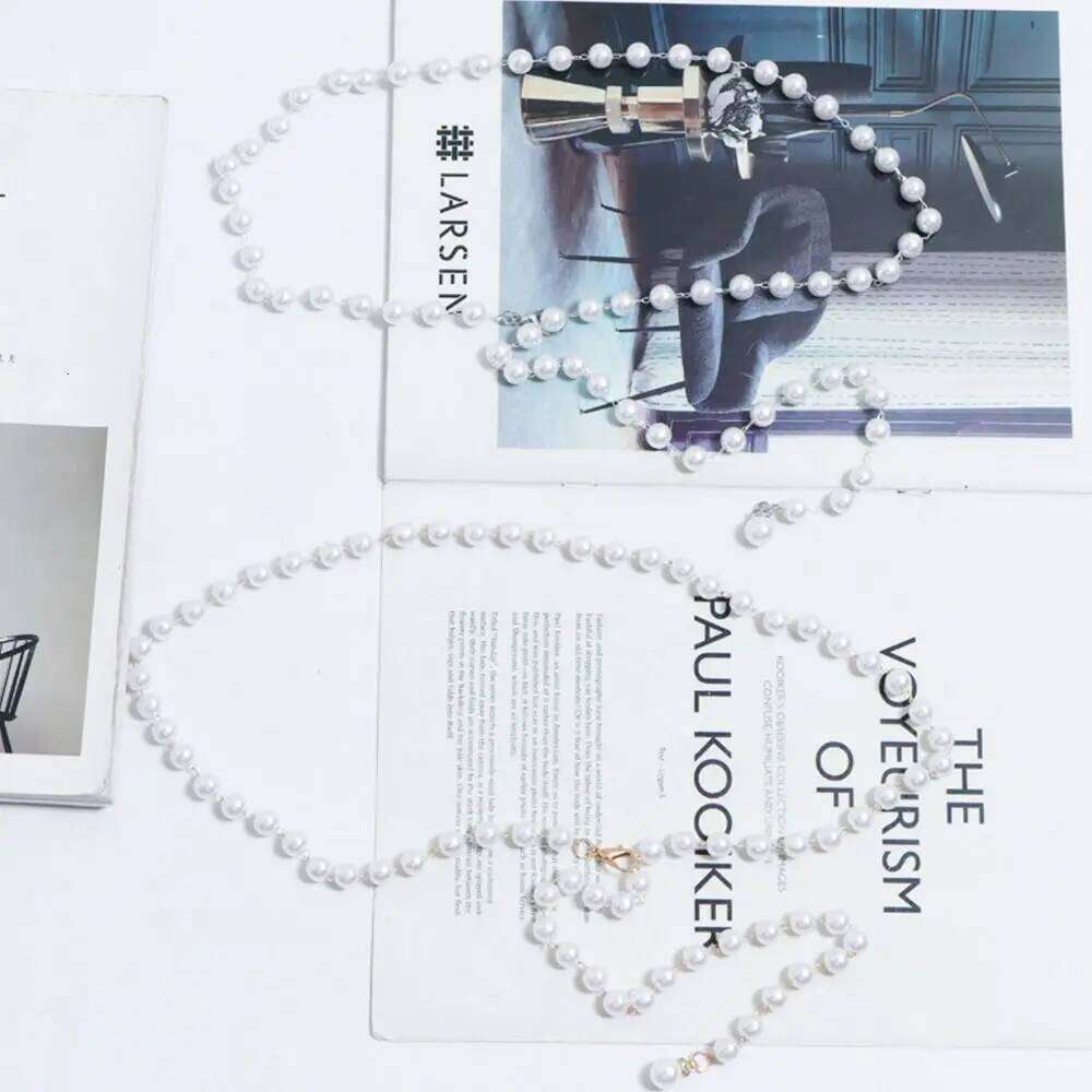 Waistband White Waist Chain All-match Pearl Pendant Belt for Women X260209