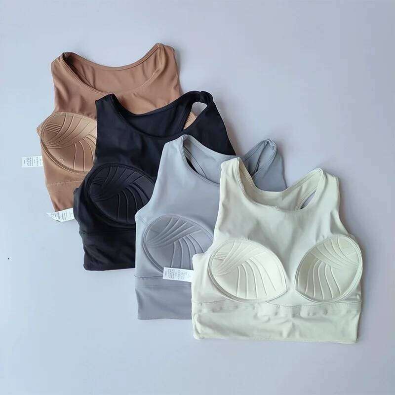 All-in-one Shock-proof Compact Sports Running Breathable Full-cup Yoga Vest Gym Clothing Summer New Fitness Bra 26Y0209
