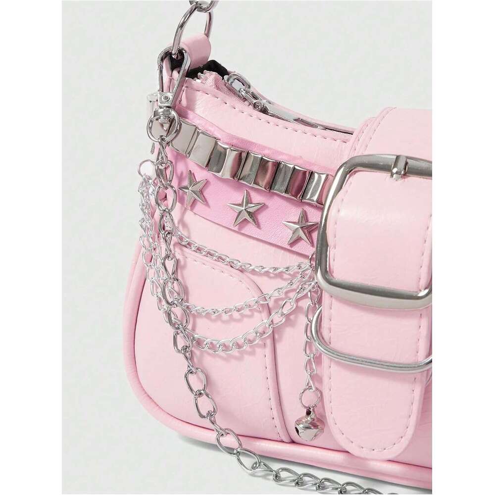 Women S Y K Star Embroidery Shoulder Bag Mini Chain Hobo Handbag Purses