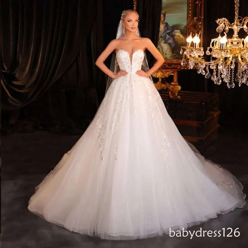 ha A-neck Sweetheart, Off the Shoulder, Elegant Robe, Tulle Appliques, Vintage Wedding Dresses