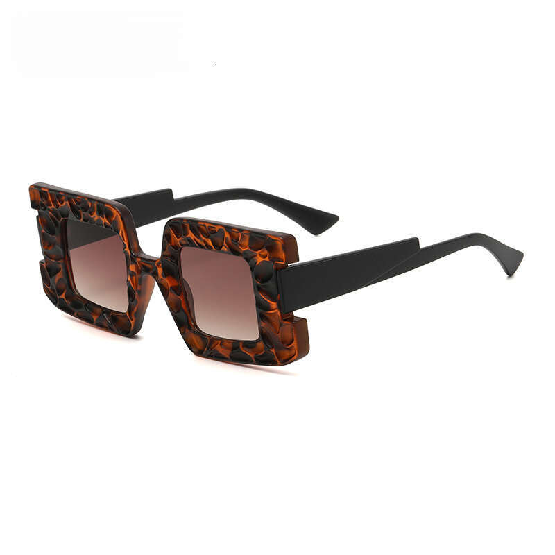 Sunglasses Bold Textured Square Frame UV Protection Trendy Eyewear Perfect for Street Style & Holiday Looks