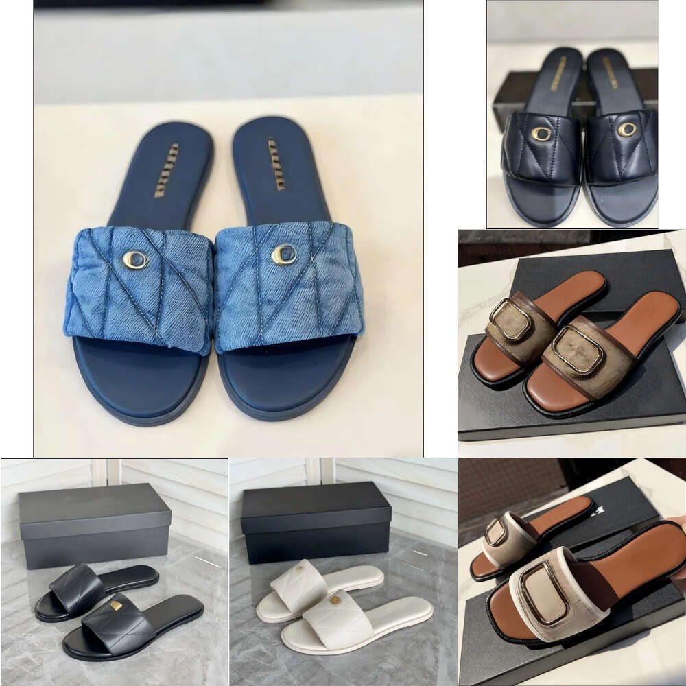 Designer slippers flat sandals Coac slippers mule cowboy letters printed ladies comfortable casual shoes Roman sandals 36-42
