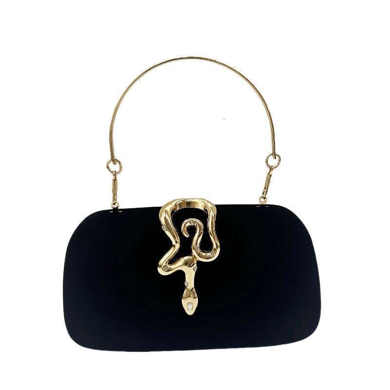 Cross Border New Women S Fashion Snake Shaped Lock Chain Crossbody Party Banquet Clutch Evening Bag