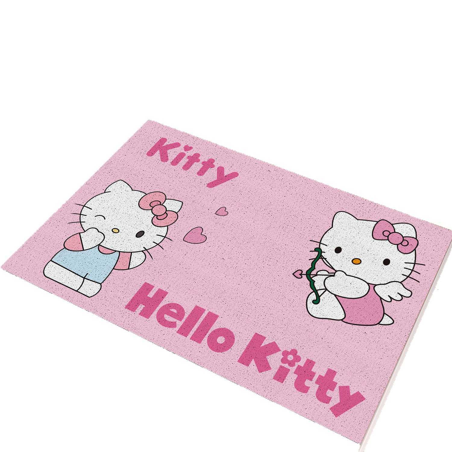 Cartoon Cute Hello Kitty Floor Mat for Home Entrance Easy to Clean Resistant to Dirt and Scratches Anime Decorative Doormat S260207