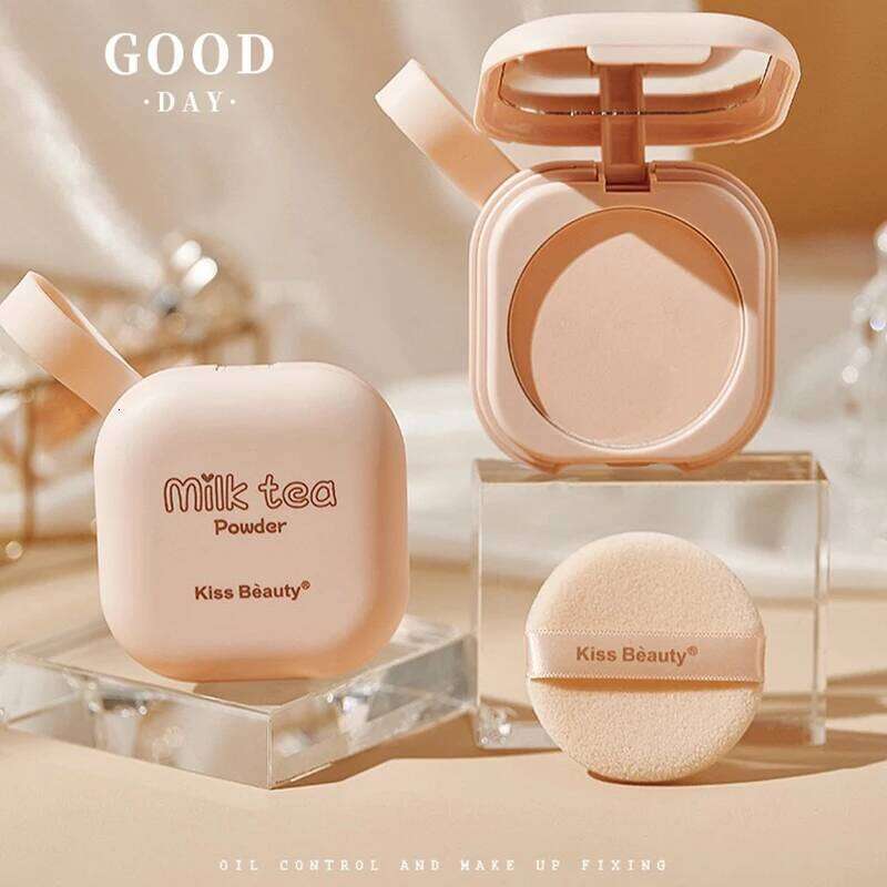 Oil Control Brightening Skin Tone Setting With Mirror Compact Portable Makeup Powder 26L0209