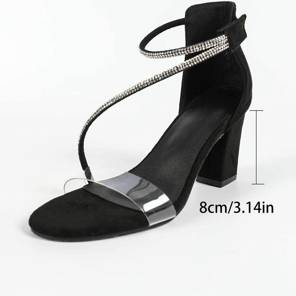 Sexy High End New Women S Sandals With Chunky Heels Fashion Single Strap T R U Fashion Women Shoes MOJIDASHU