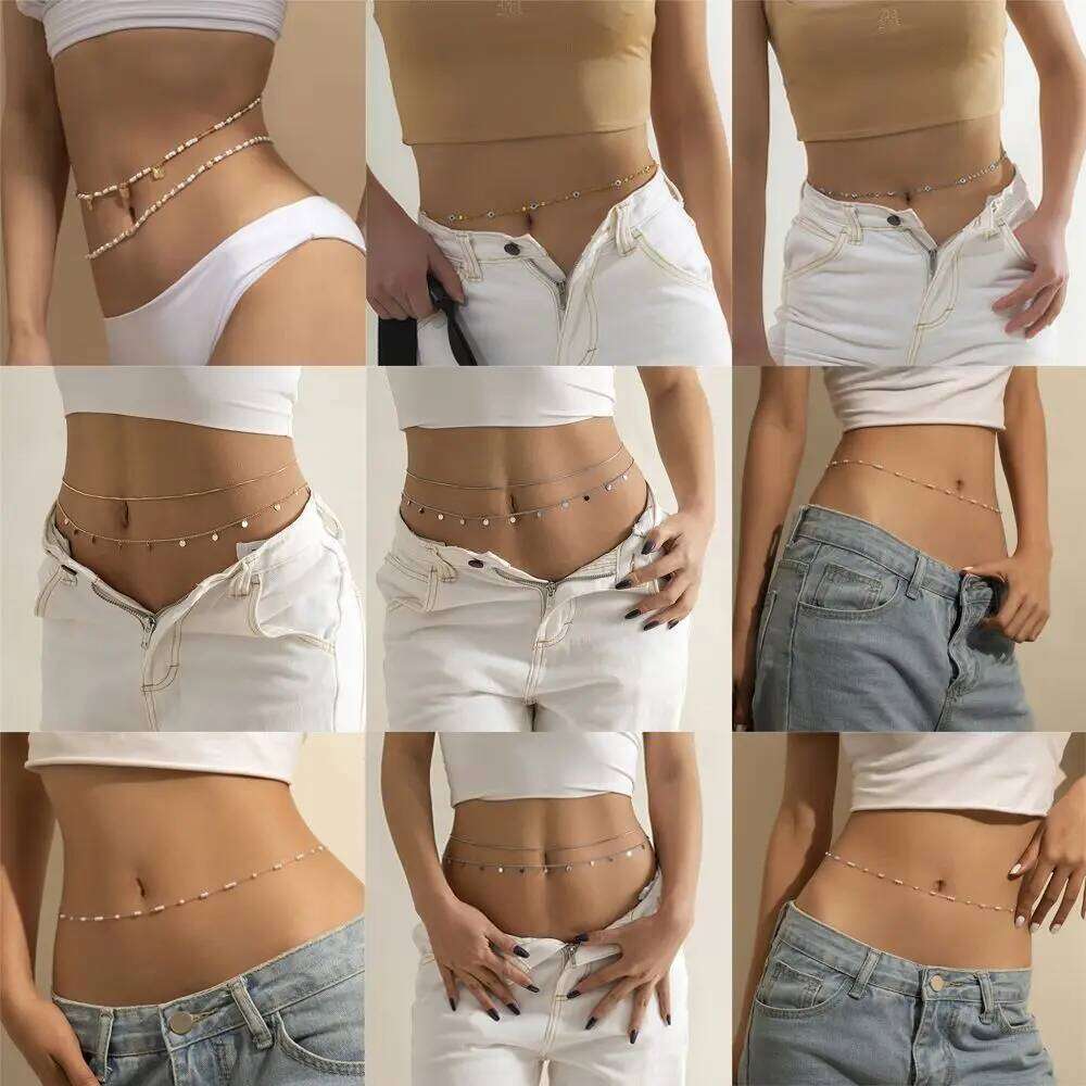 Summer Crossover Beach Bohemian Style Belly Waist Wear Jewelry Body Chain X260209