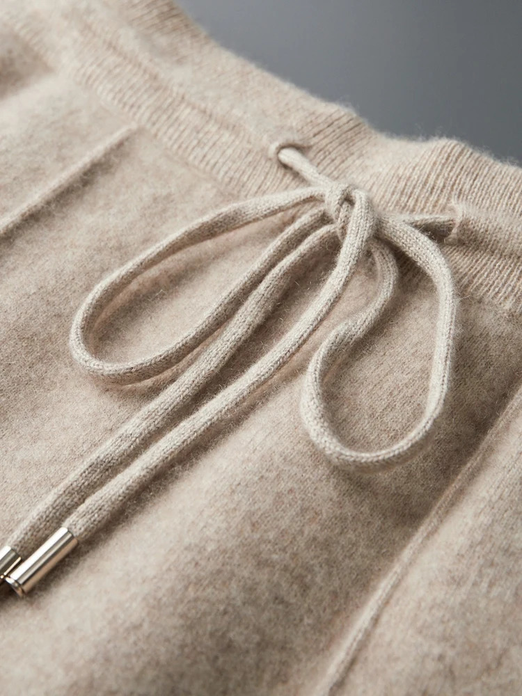 Mens Cashmere Pants Smart Casual Pencil Pants Autumn Winter Thick Soft Warm Trousers 100 Merino Wool Knit Pants Korean Style 260208
