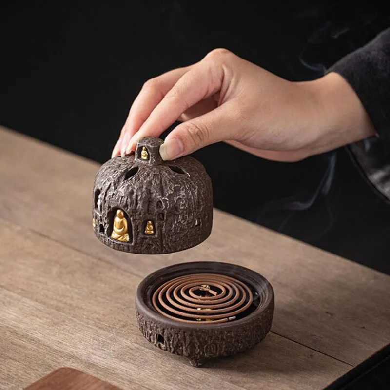 Porcelain Dunhuang Smoking Backflow Incense Burner Indoor Sandalwood Incense Holder Fragrance Censer Tea Ceremony Home Decor C260209
