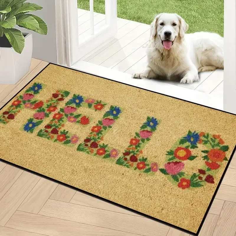 Flower Print Home Floor Mat Non-slip Easy Clean Decoration Carpet Kitchen Area Rug Living Room House Washable Welcome Doormats S260207