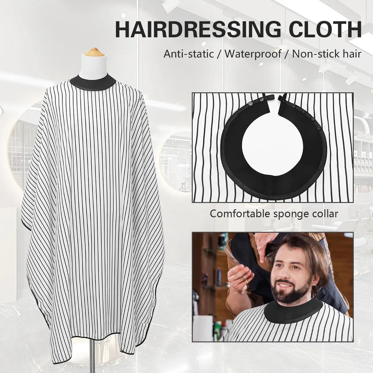 Sponge Collar Barber Layers Waterproof Haircut Hairdresser Cloak Aldult Beauty Salon Gown Professional Haircut Accessories 260203