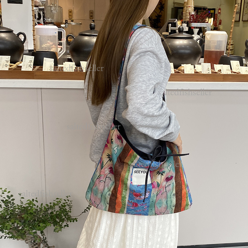 2026 Chinese Style Luxury Double-sided Canvas Bag Versatile Women's Dual-use Commuting Tote Casual Shoulder Bag Large Capacity Portable Shopping 