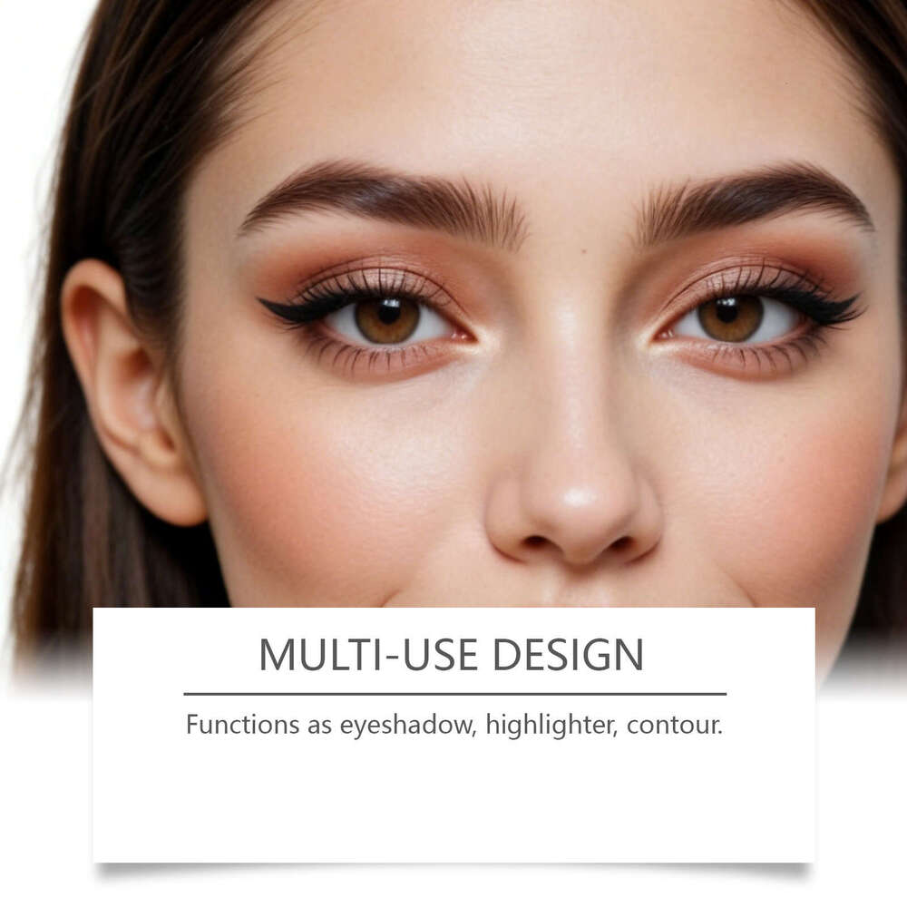 Zephoco Bright Brown Shiny Cream Natural Color Long-lasting Makeup Glitter Eyeshadow Stick