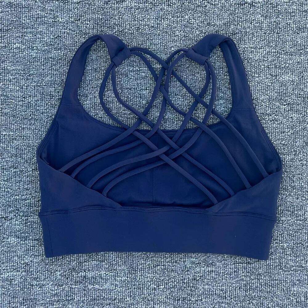 Women's Sports Anti-Sweat Fitness Women Yoga Shockproof Crop Cross Sport Bra Gym Workout Top 26Y0209