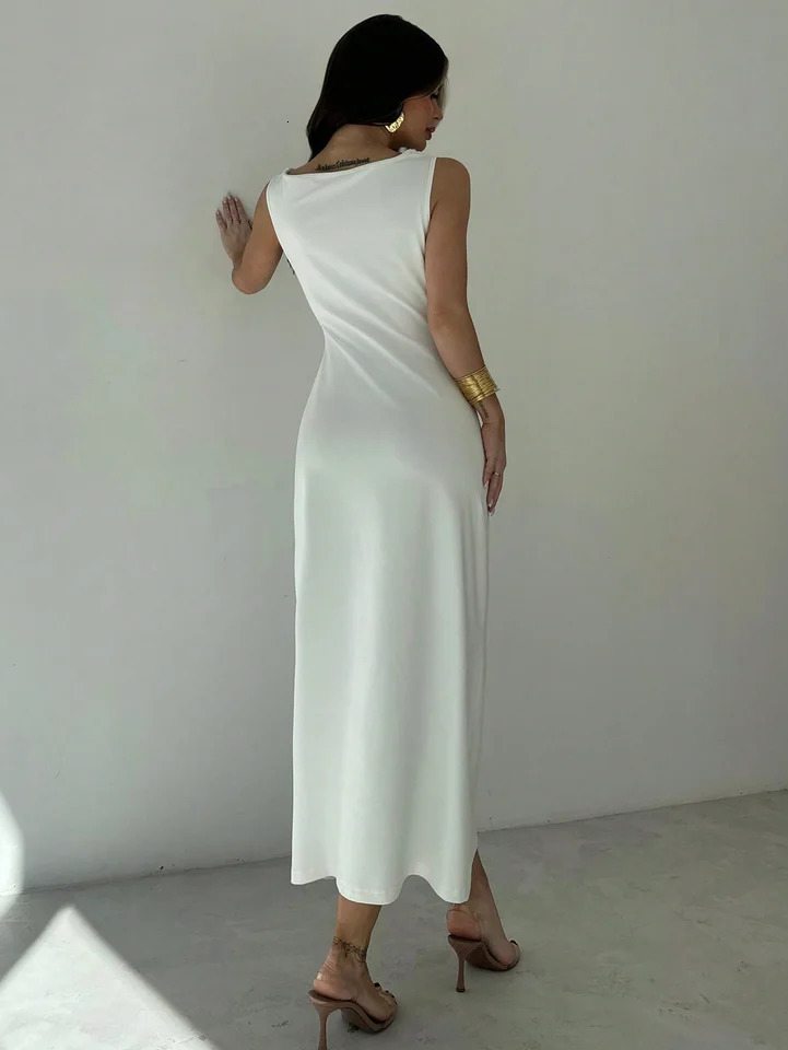 Elegant sleeveless slimming dress 2025 style womens summer slimming elegant and grand dress 260122