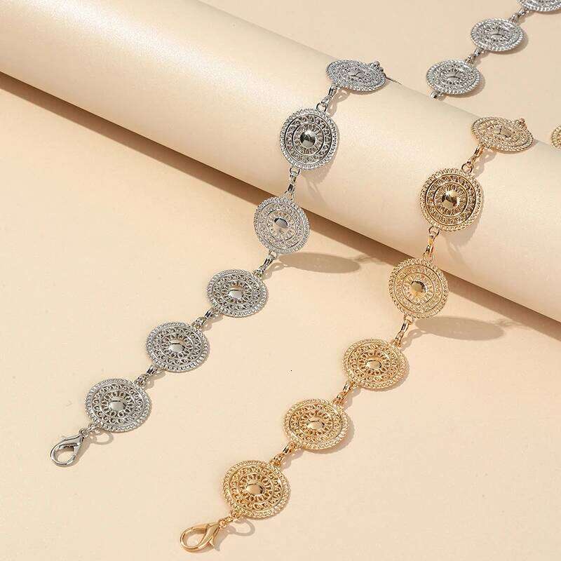 Gold Adjustable Buckle Long Waist Belt Dress Body Chain Fashion For Women Vintage Openwork Metal X260209