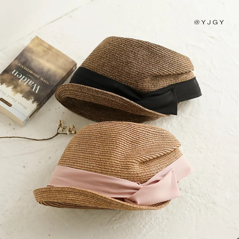 Summer Small Brim Straw Hat for Women - Korean Fashion Versatile Trendy Sun Cap with Japanese Style UV Protection 260208