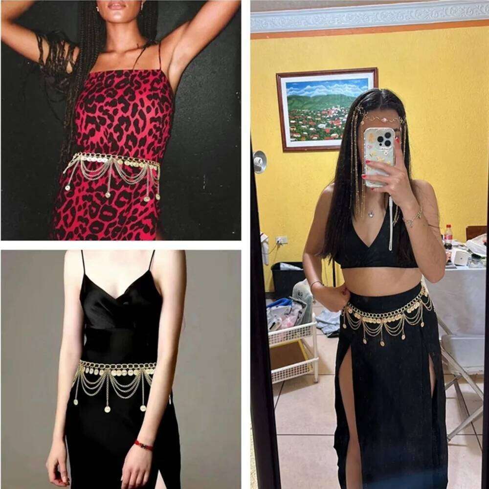 New Fashion Belly Dance Chain For Women Elegant Gold Color Coin Tassel Waist Necklace Skirt Chains Jewelry Belt X260209